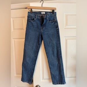 Kensie Mid/Dark Blue High-Rise Straight Jeans